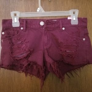 Plum Colored Garage Jean Shorts